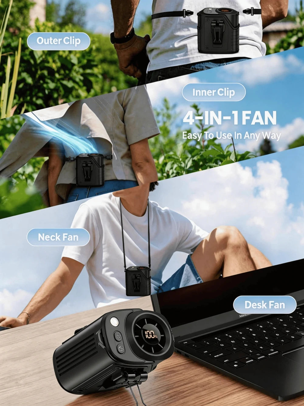 Portable Multi-Purpose Waist Fan