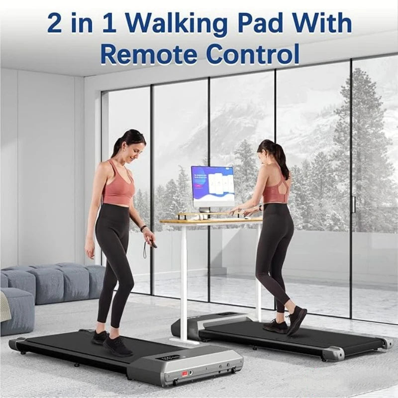Compact 2-in-1 Walking and Running Treadmill