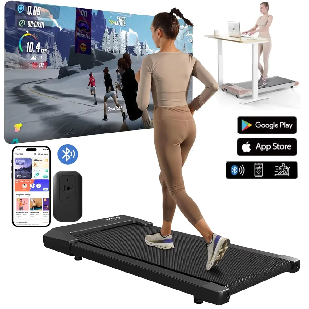Compact 2-in-1 Walking and Running Treadmill