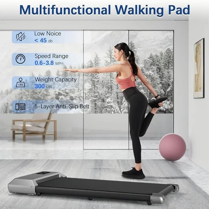 Compact 2-in-1 Walking and Running Treadmill