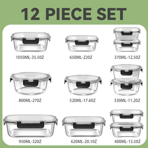 Airtight Glass Meal Prep Containers