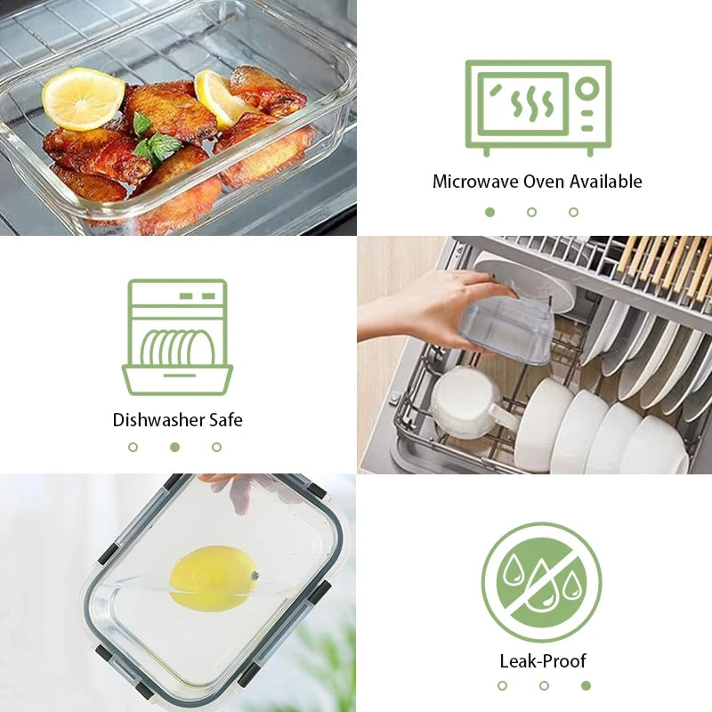 Airtight Glass Meal Prep Containers
